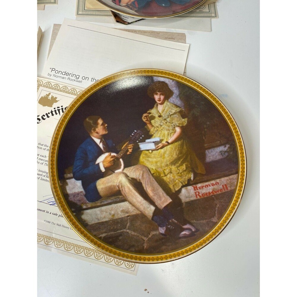 Vintage Set of 6 Norman Rockwell 9 inch Decorative Plates First Issue Vintage - Picture 9 of 12